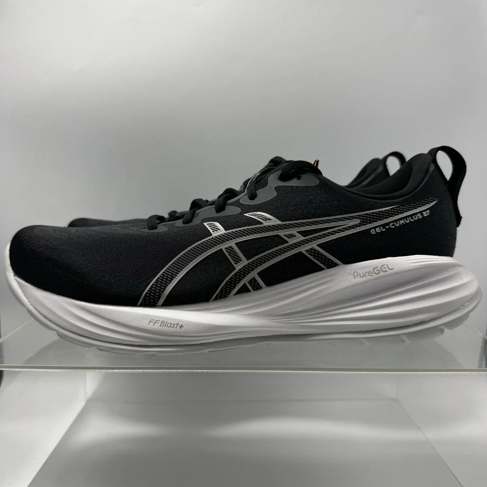 Brand New Asics Gel Cumulus 27 Black Concrete 1011B981-002 Men's Size 13 WIDE
